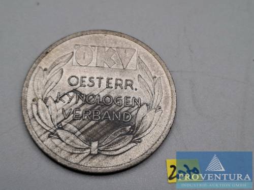 Medaille ÖKV Oesterr. Kynologen-Verband verliehen an Axel v. Pöch-Larn Wien 31.V. 1.VI.1947 Sehr gut